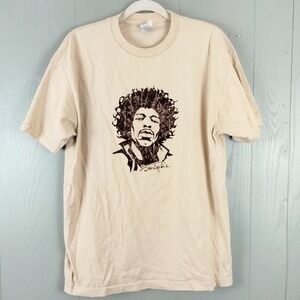 Vintage Y2K Velvet Graphic Print Jimi Hendrix Face T Shirt Men‎ Large